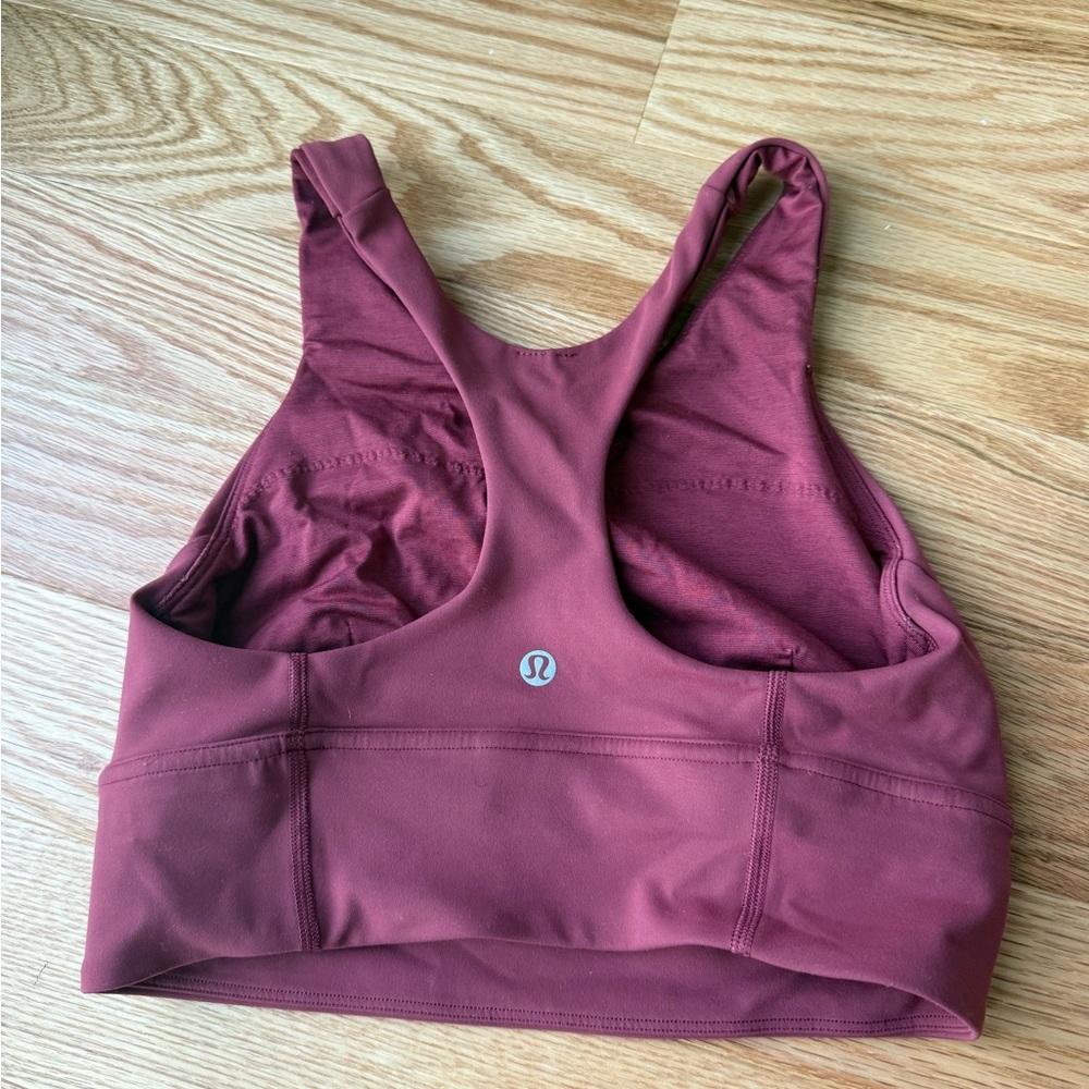 Lululemon Wunder Train Longline Bra in Merlot Red, Size 6 - Picture 4 of 5